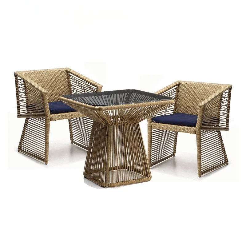 Outdoor dining set out door rattan sets coffee shop table and chairs outdoor furniture wicker