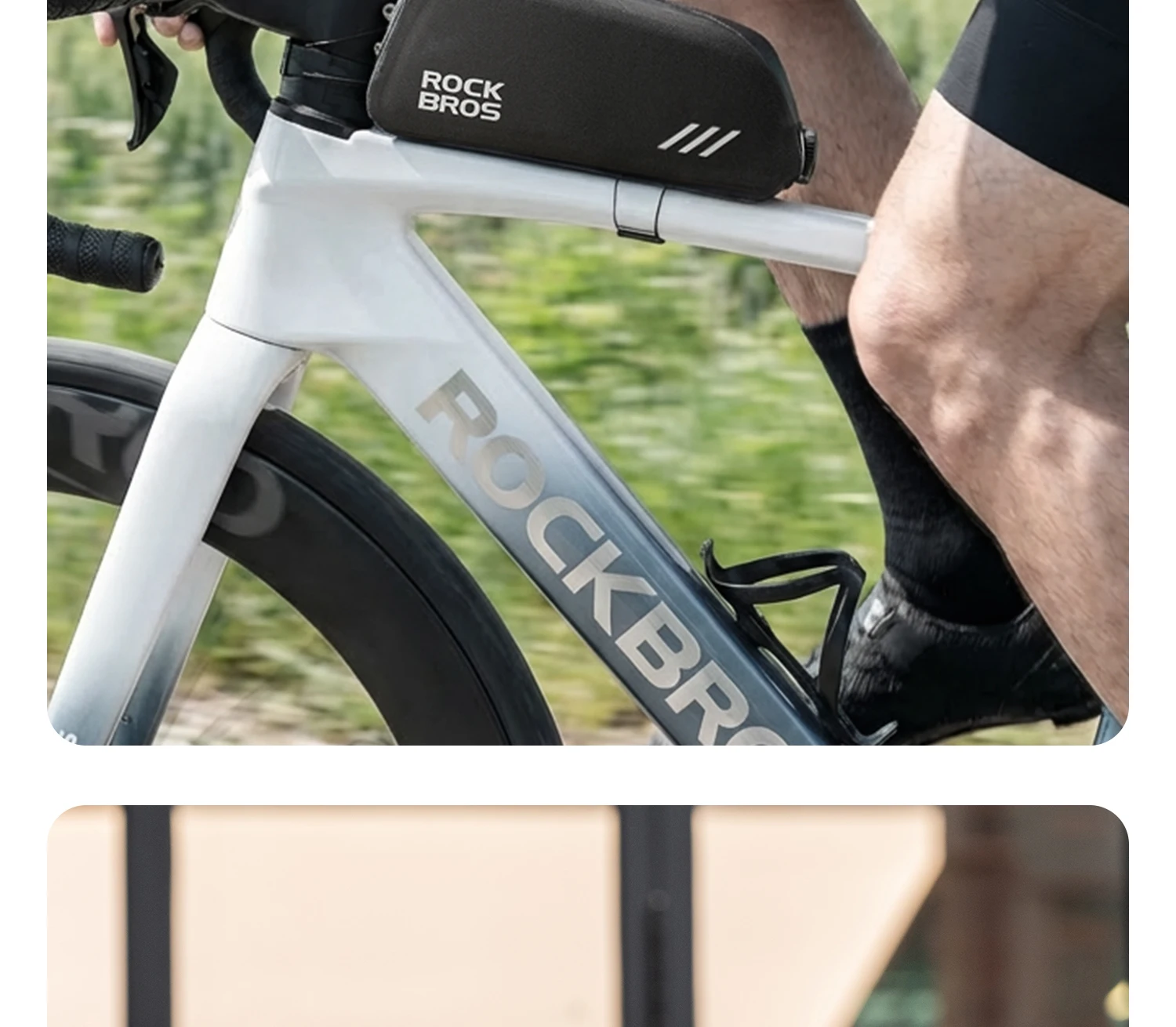 ROCKBROS Vollständig Wasserdichte Oberrohr-Tasche 0,9L Fassungsvermögen MTB Rennrad-Rahmentasche Versiegelte Reißverschluss-Rahmentasche mit Stabilem Befestigungszubehör – Detail 20
