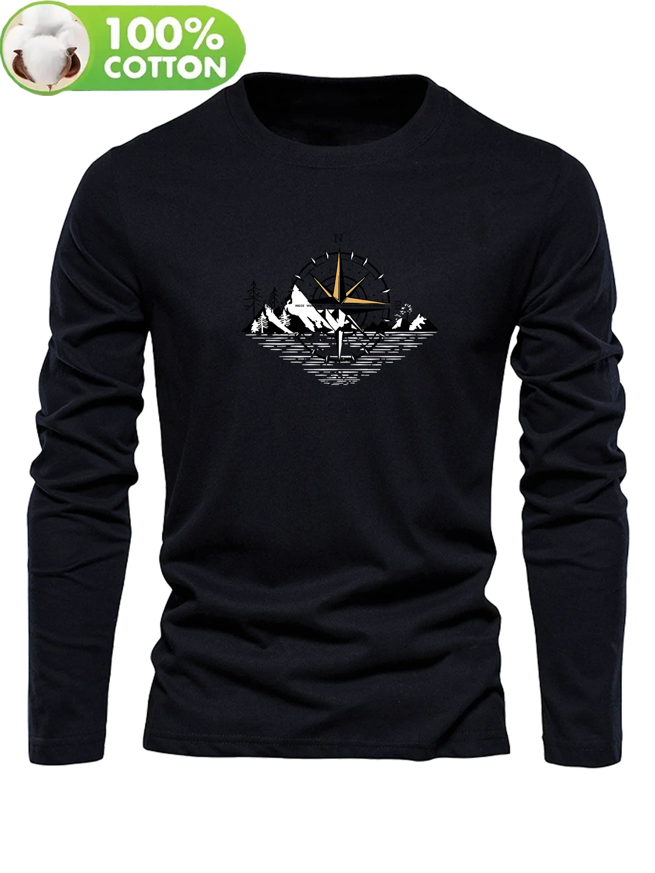 Men's 100% pure cotton loose and comfortable casual sports t