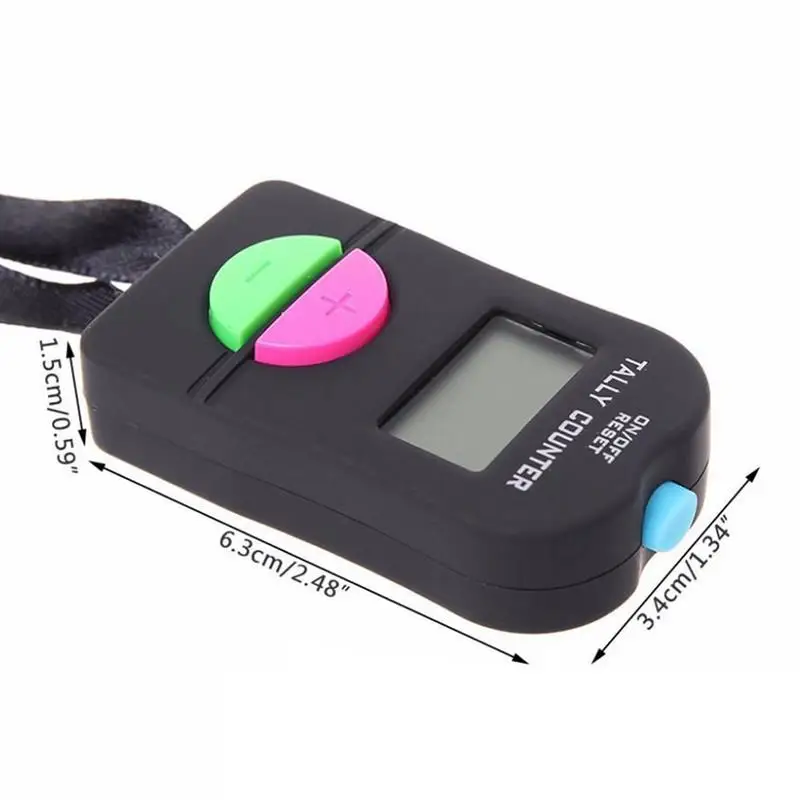 Contador de cuentas manual digital con cordón, clicker manual electrónico, agregar resta, modelo para correr