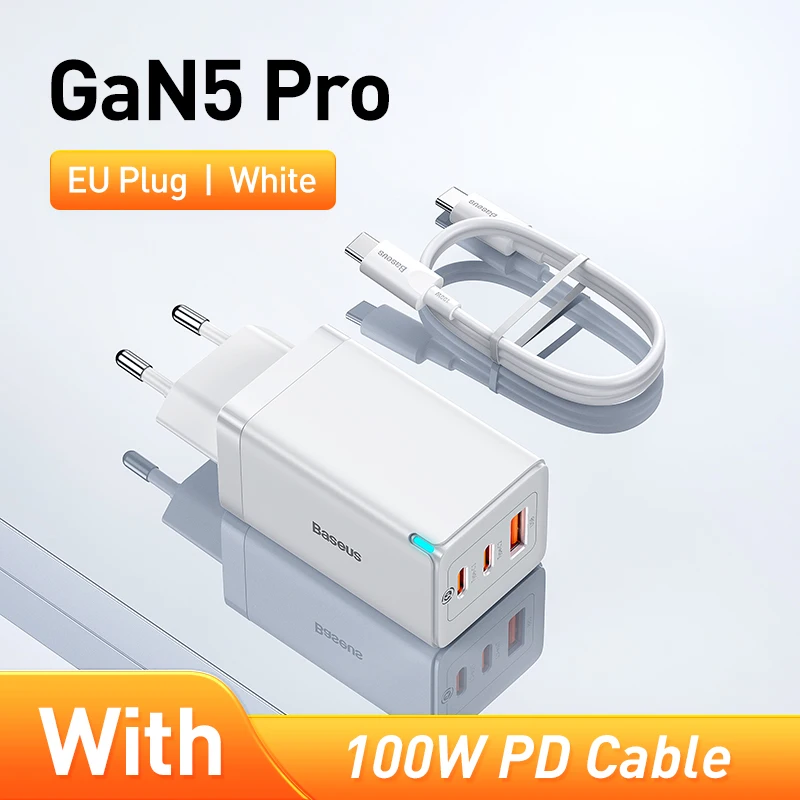 Baseus 65W GaN-oplader Snel opladen Type C PD QC-oplader USB-oplader Draagbare snellader voor laptop iPhone 17 16 15 14 13 Pro