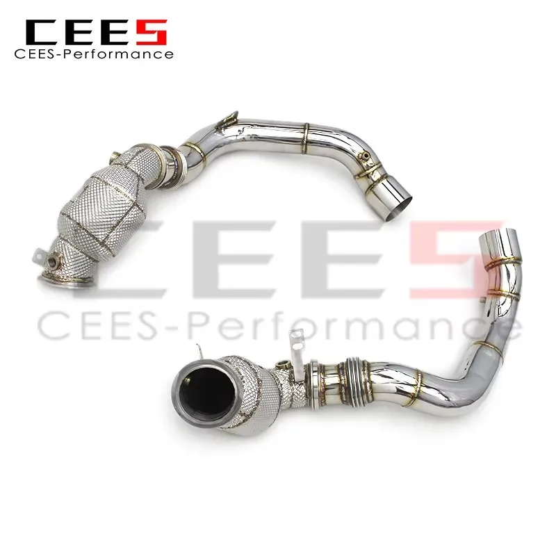 CEES Downpipe Exhaust for BMW M8 F91 X5M F95 X6M F96 High Quality SS304 Stainless Steel Catted Exhaust With Cell Cats  Assembly