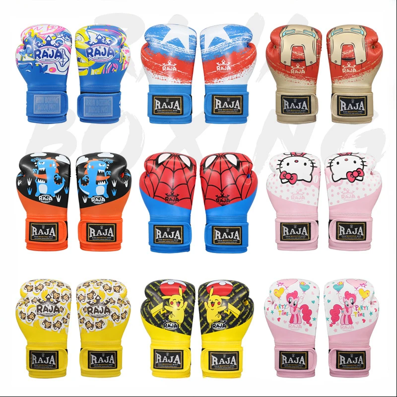 

Boxing Gloves Kids PU Cartoon Boxing Muay Thai MMA Sandbag Sparring Gloves Boy Girl Training Equipment Mitts 6oz