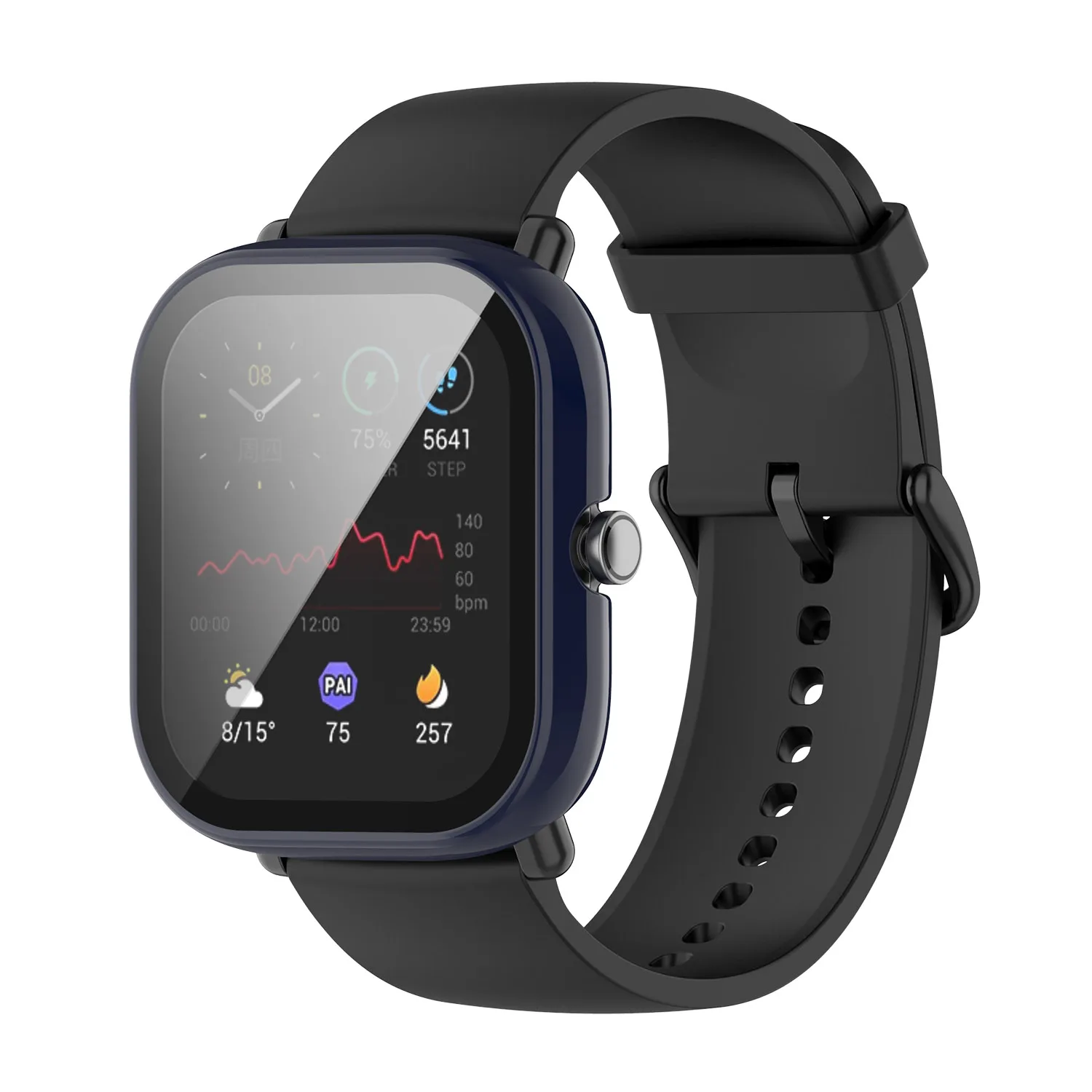 Custodia con cornice per pellicola protettiva in vetro per schermo con bordo rigido per Amazfit Bip U/BipU Pro Smart Watch Custodia protettiva Accessori POP