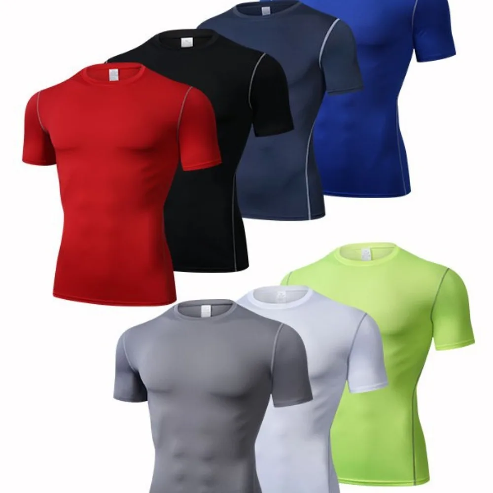 

Fitness clothes men's short-sleeved sports tights elastic breathable running quick-drying t-shirt