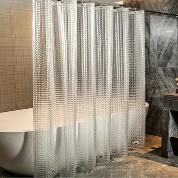 Clear Crystal Waterproof Shower Curtain 1