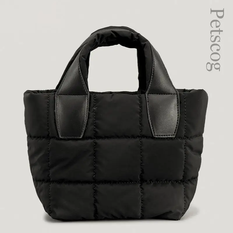 Designer Quilted Puff Sport Tote Bag Women Space Cotton Winter Warm Bucket Handbags Ladies Fashion Crossbody Shoulder Bags