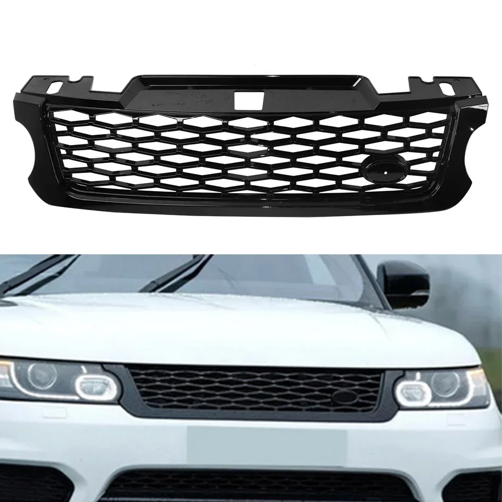 Car Front Upper Grill LR062238 For Land Rover Range Rover Sport SVR 2015 2016 2017 L494 Gloss Black ABS Racing Grille