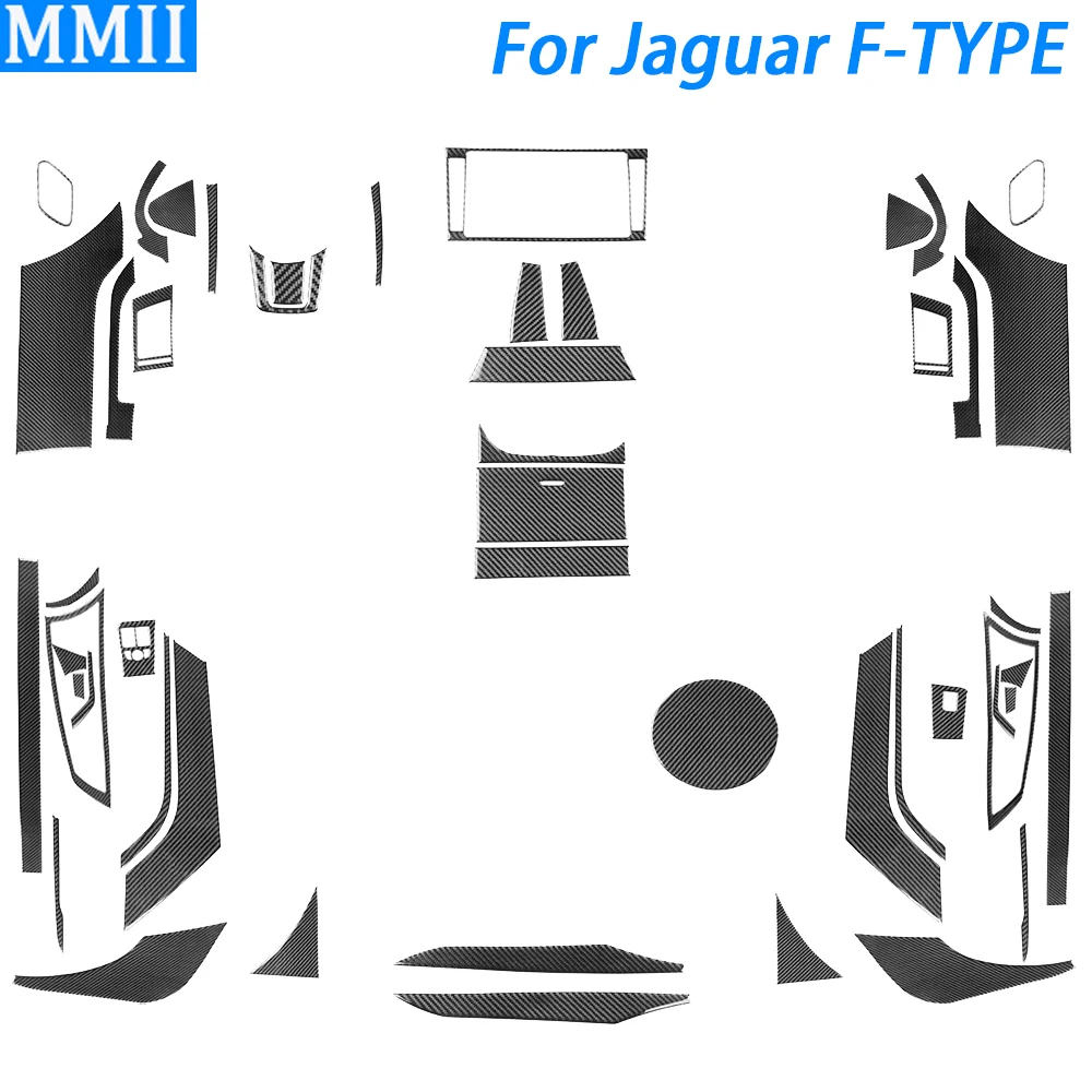 

For Jaguar F-Type 2013-2024 Carbon Fiber Gear Shift Air Outlet Center Console Panel Set Trim Car Interior Accessories Sticker