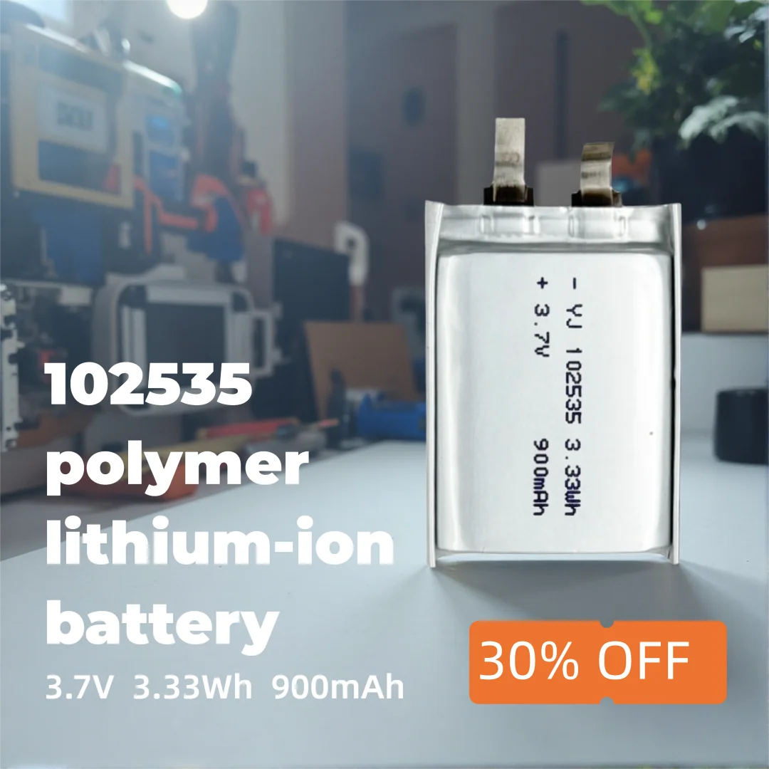 102535 3.7V 900mAh Rechargeable Li-ion Battery for Portable Electronics, LED Devices, DIY Gadgets, Long Cycle Life & High Safety