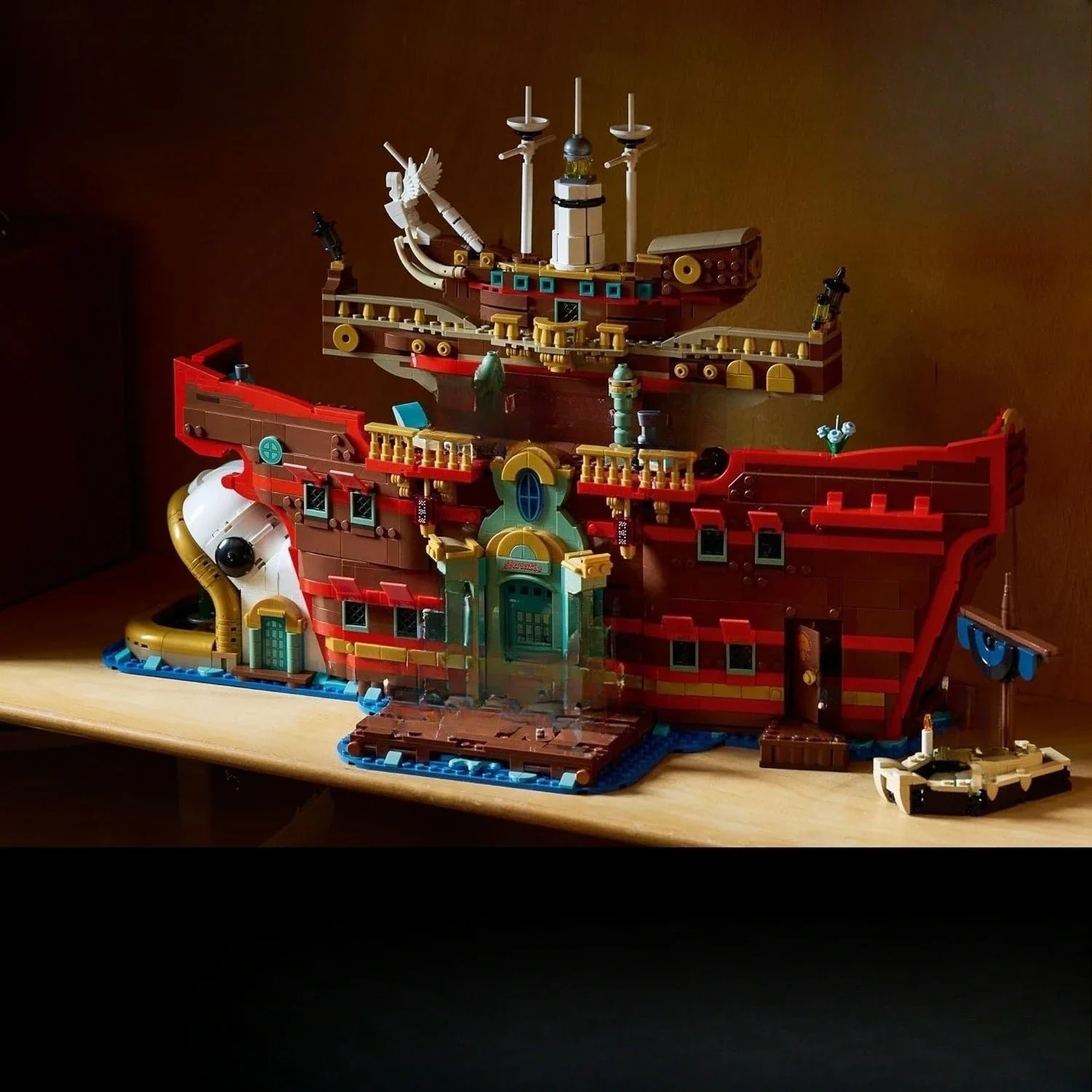 Floating Restaurant Building Blocks Sets 3402pcs Compatible With Legoed Particles Suitable For Christmas Gifts 75640