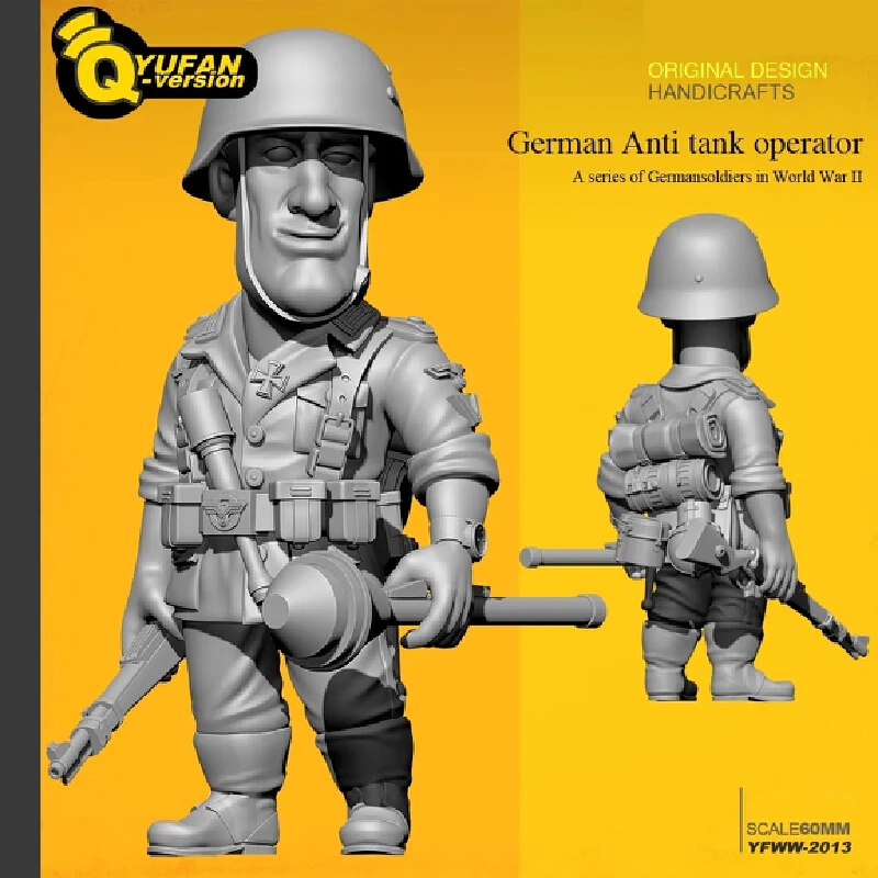 

1/32 Resin Model Figure Q Version Big Head Soldier Gk Micro Miniature 3d Printed White Model Toy Unassembled And Unpainted Kit