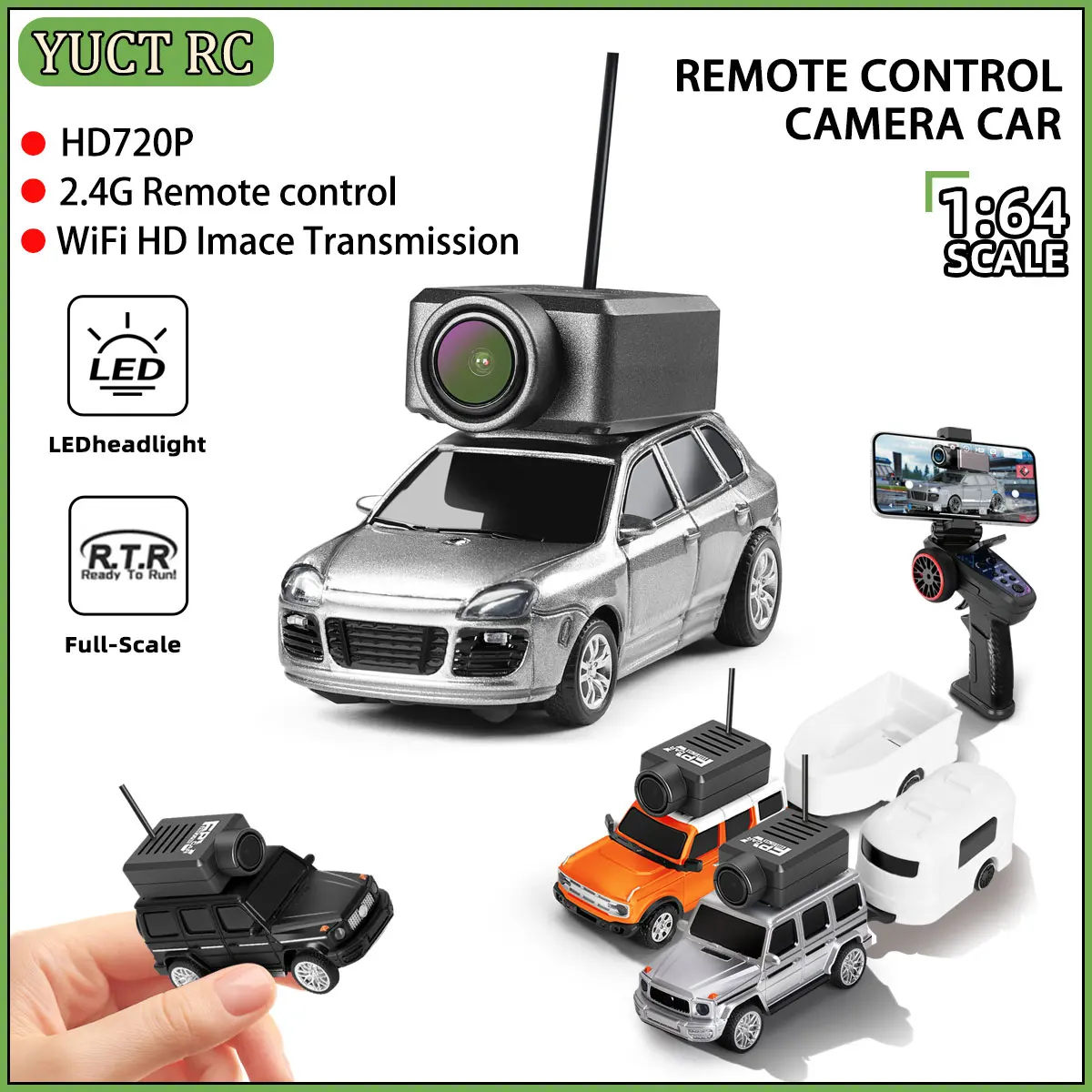 

WLtoys 6401 6405 6406 Мини-радиоуправляемый автомобиль в масштабе 1/64 с камерой FPV 720P 2,4 ГГц Wi-Fi Приложение с двойным управлением Гоночный автомобиль Игрушка для детей