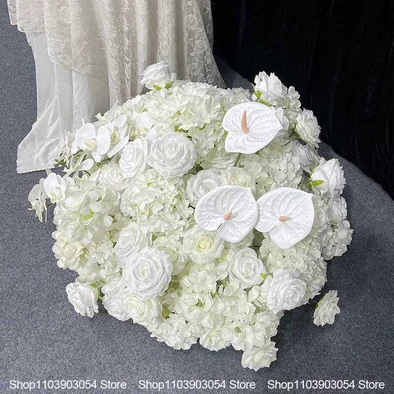 Künstliche weiße Rosen-Serie Delphinium Tischdekoration Blumenarrangement Hochzeitsempfang Heimparty Simulations-Blumendeko – Detail 7