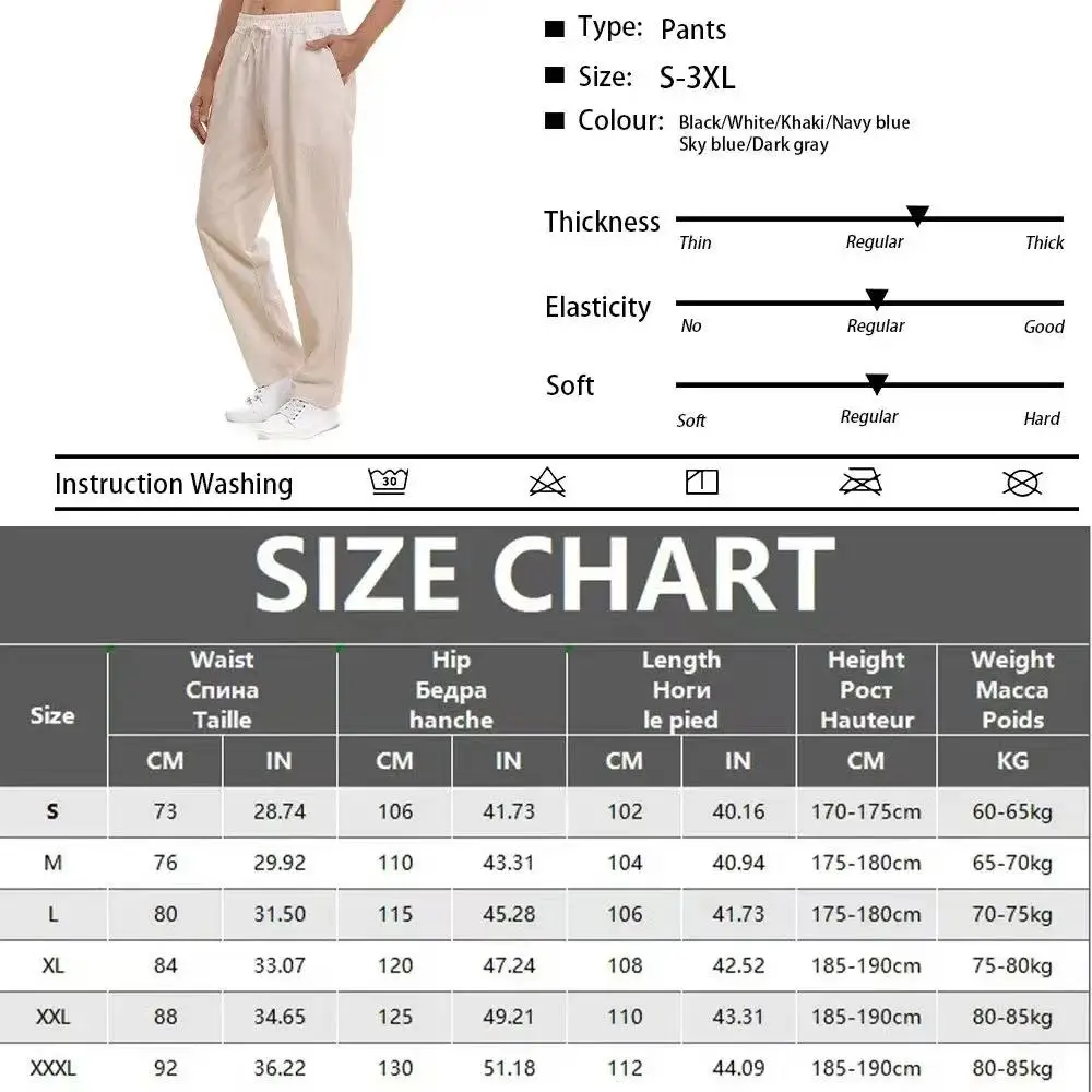 Herbst/Frühling Europäische und Amerikanische männer Casual Atmungsaktive Baumwolle Leinen Lose Beiläufige Hosen Outdoor Strand Wandern Sport Hosen – Detail 1