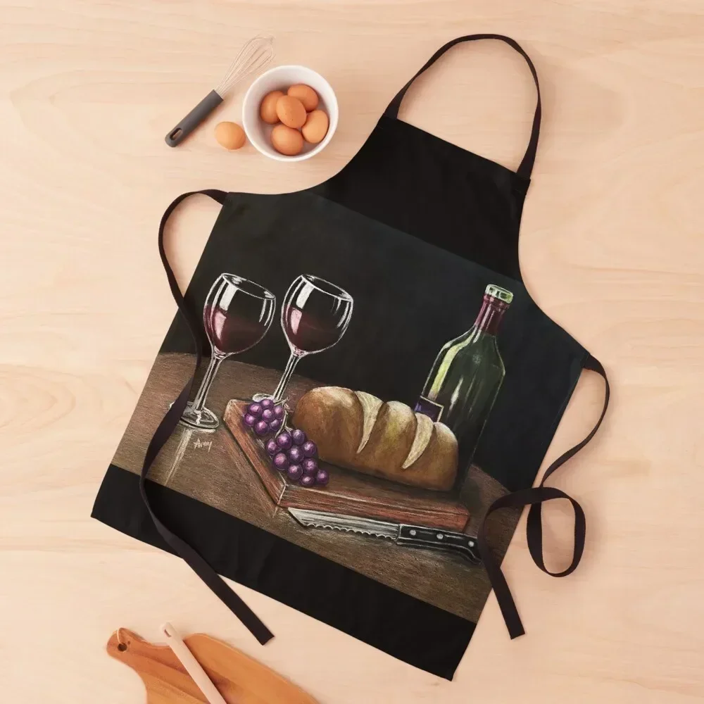 

Bread & Wine Apron Women Kitchen'S Kitchen Things Apron