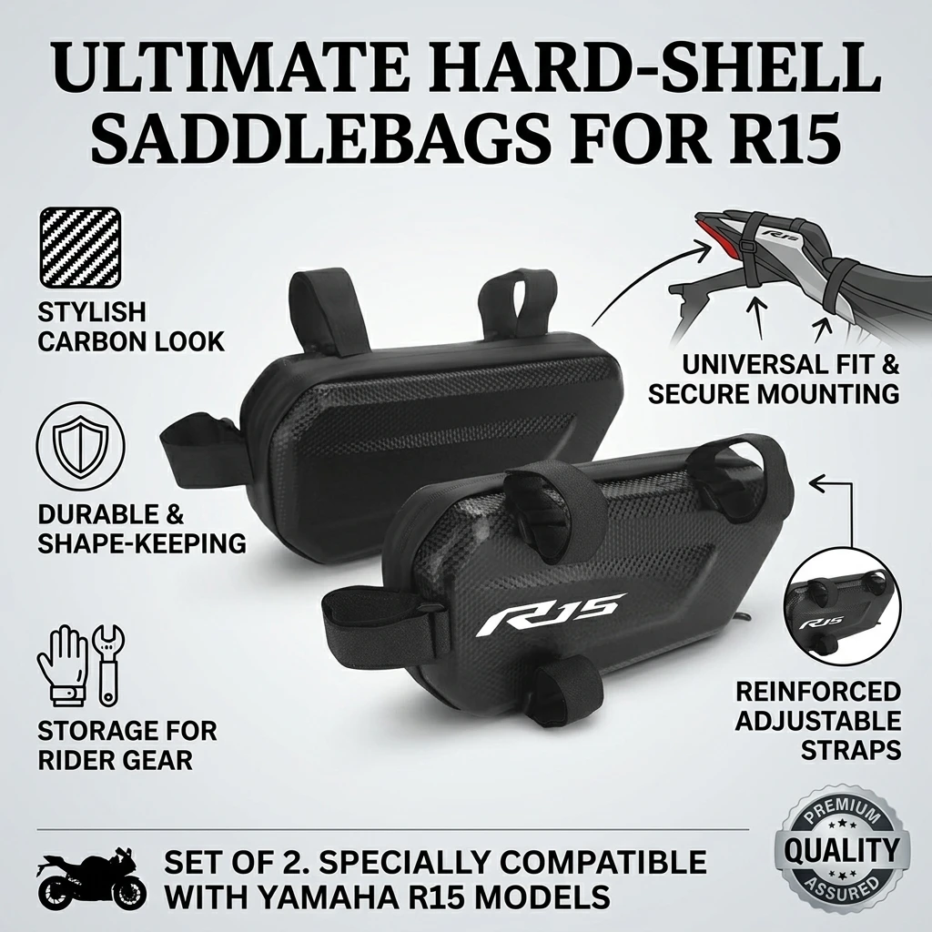 360° Waterproof Protection Hard Shell 3L Motorcycle Gear Bag With LOGO For Yamaha YZF R15 V2 V3 ABS 2009-2020