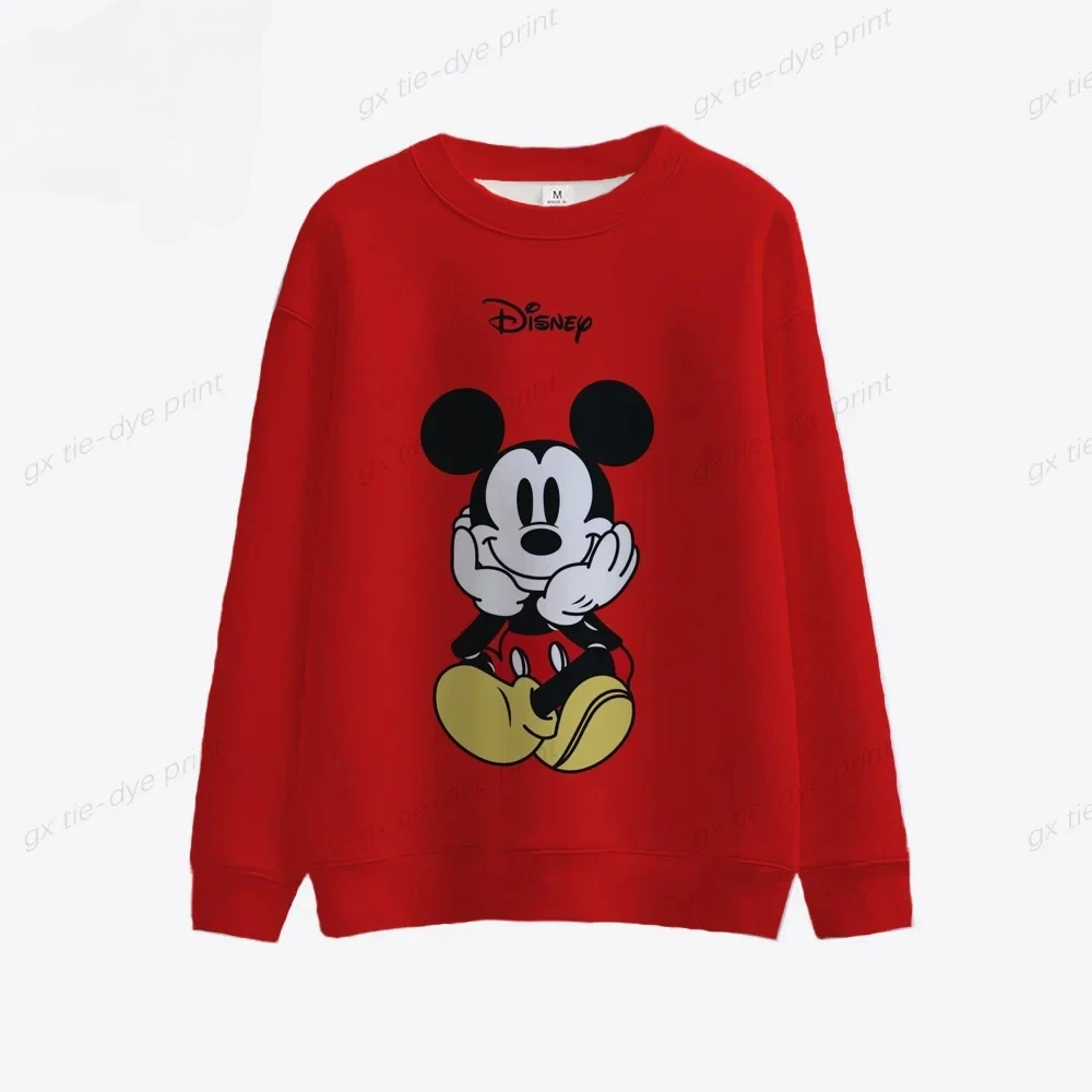 Disney Mickey and Minne Cartoon Anime periphery Women's round neck pullover Autumn and Winter Couple's clothing pullover