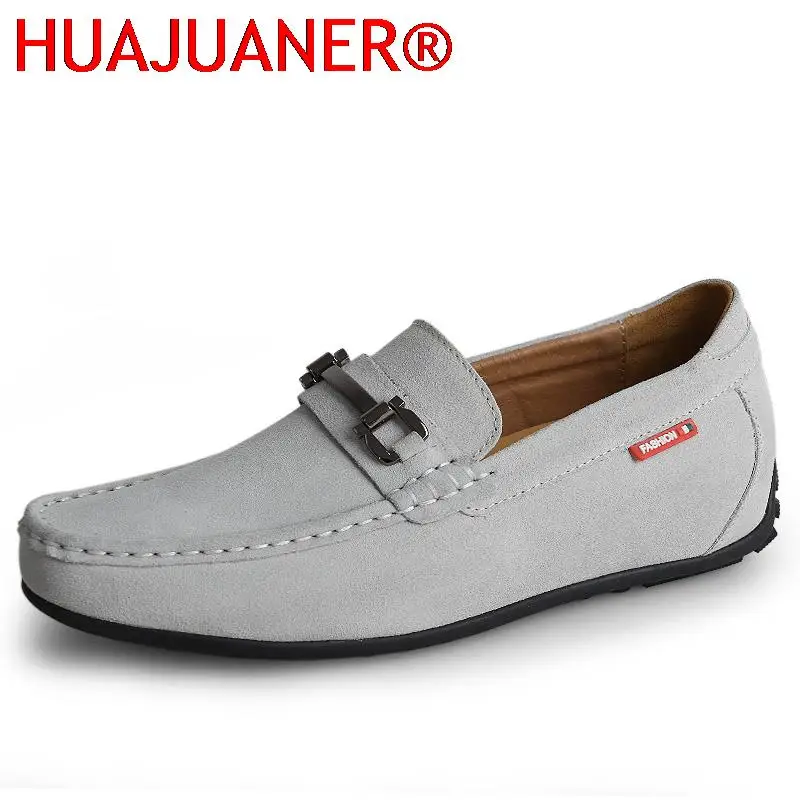 HUAJUANER Loafers Man Elevator Shoes Height Increase Shoes for Men Insole 6cm Drive Shoes Business Fashion