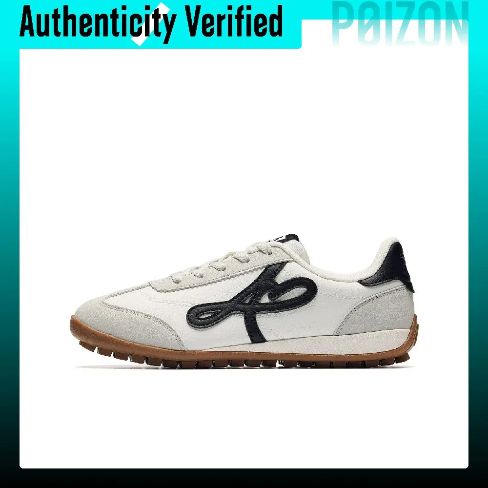 Anta Joyful Classic Abrasion-Resistant Lightweight Low-top Casual Shoes Women's White Black 922718840-4