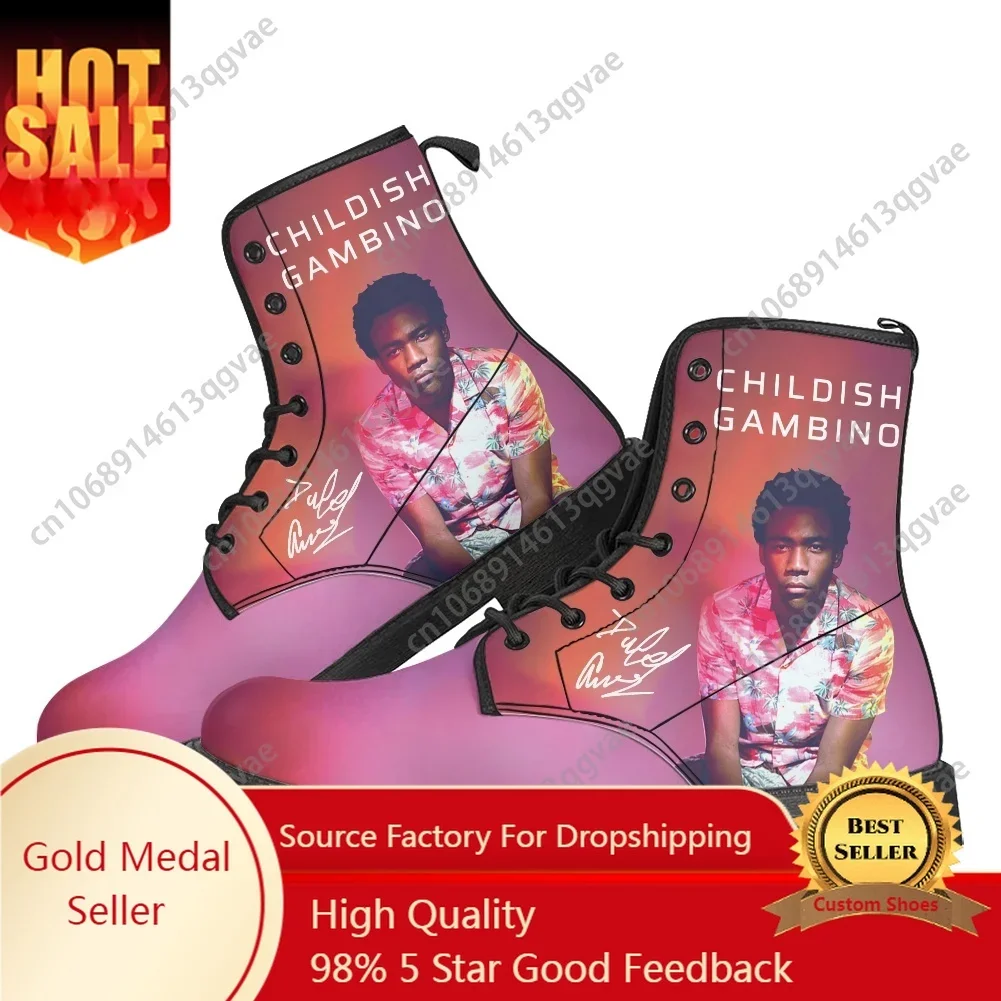 

Childish Music Gambino Awaken My Love Boots Mens Womens Teenager Shoes Casual Boot Outdoor High Quality Couple Customize Shoe