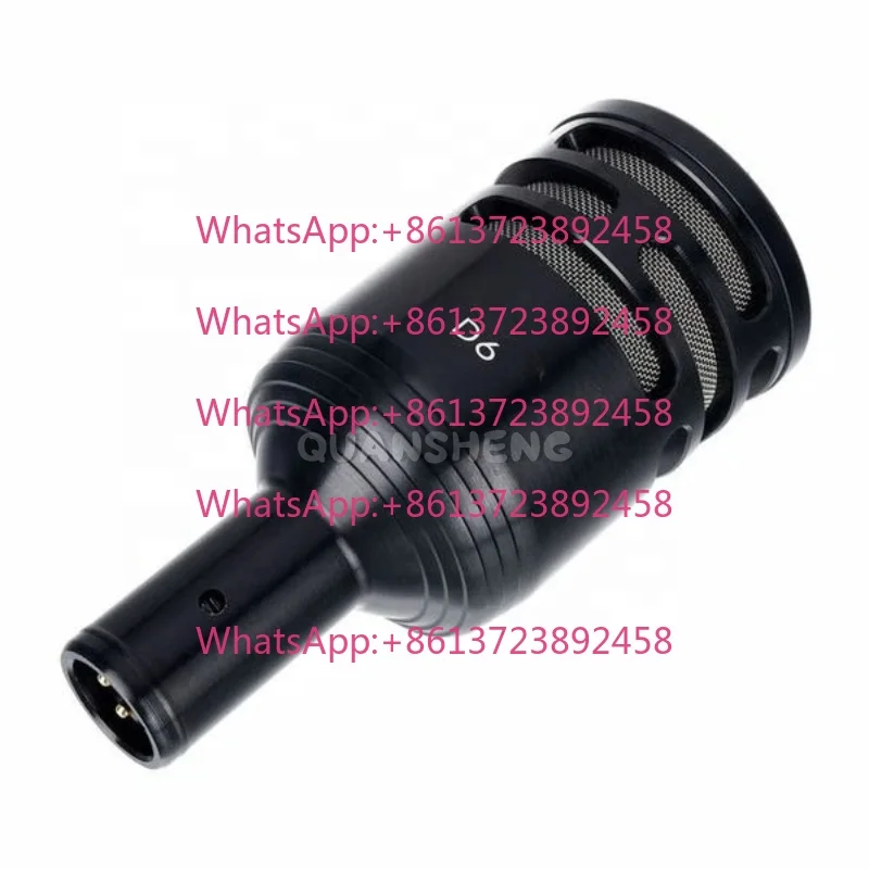 Professional D6 Dynamic Kick Drum Microphone Hypercardioid Pattern Low-Noise Output Aluminum Alloy Body for Studio Live Sound
