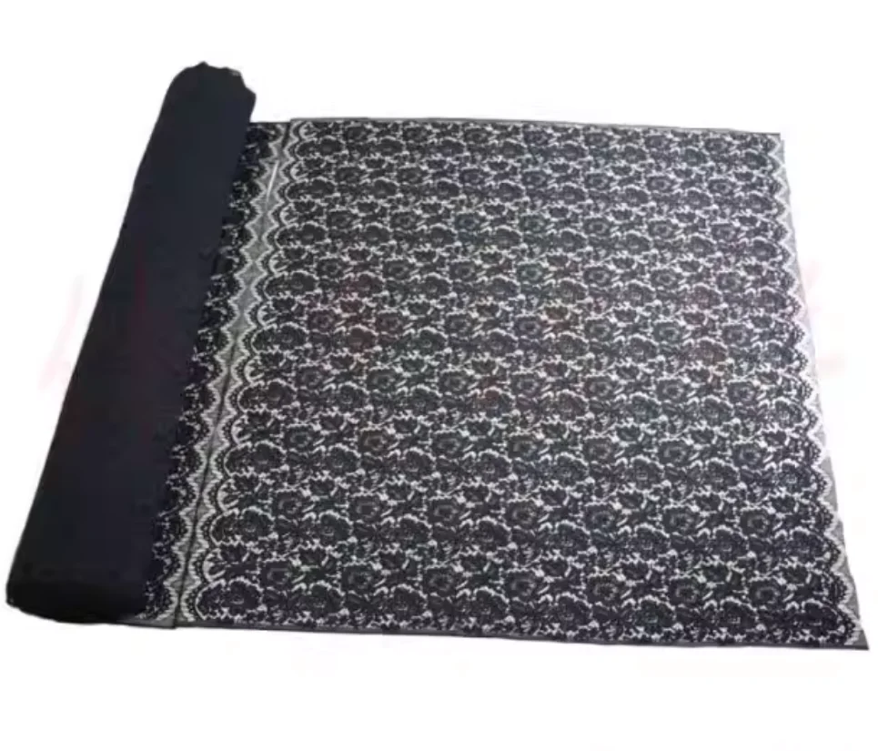 1.5*1.5meters Embroidery Eyelash Cotton Lace Fabric French Cord Lace Cloth African Guipure Lace For Party Wedding Dress  RS980