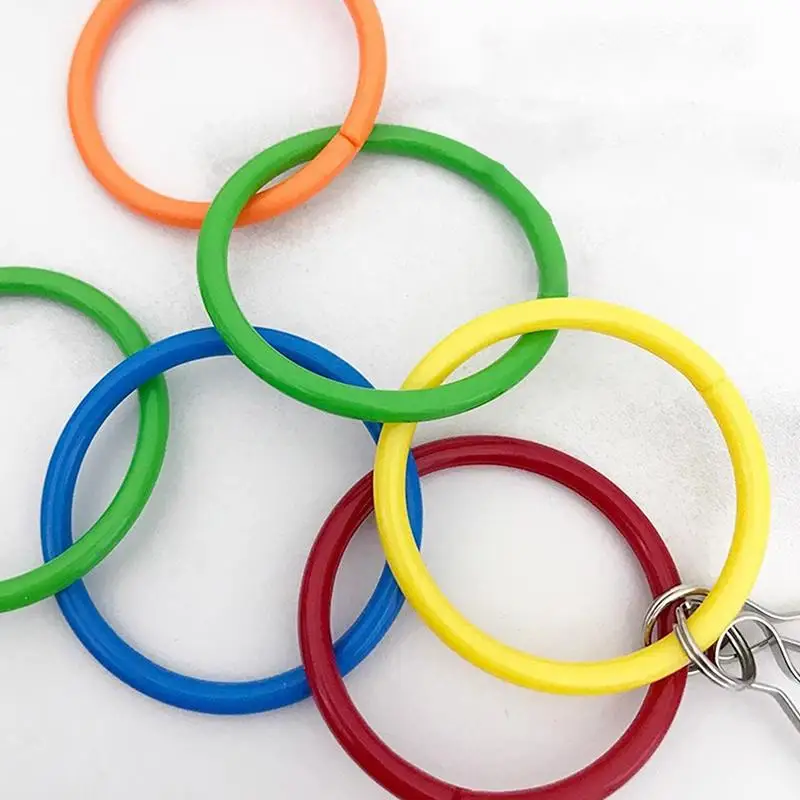 ●Parrot Swing Toy Bird Cage Toys With Bell Sound Colorful Climbing Ring For Lovebirds Color Ring Grinder Nibble Bird Toy Cage - view 5