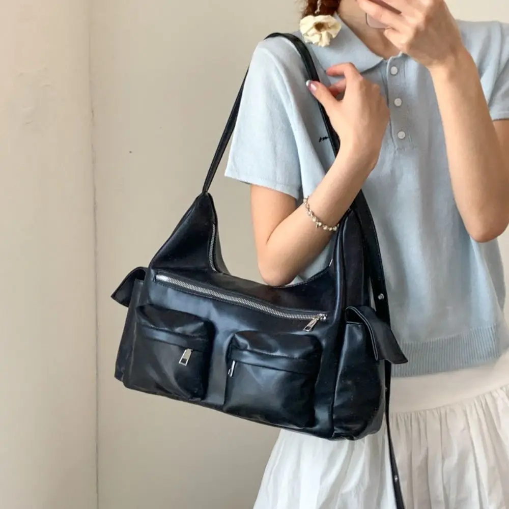 

Trend Y2K Retro Shoulder Bag Fashion Spicy Girl Vintage Underarm Bag Korean Handbag MotorcycleBag Streetwear