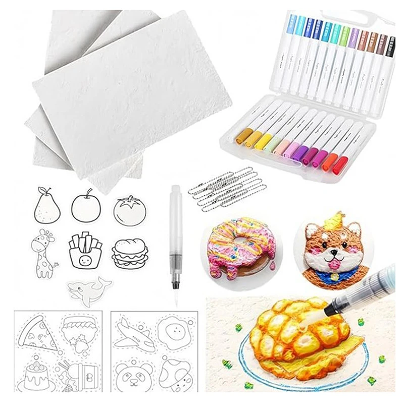 

С ручками для рисования, набор для рисования с волшебной текстурой и 10 пенопластовыми красками, 12 маркеров, ручки для рисования своими руками с пузырьками для рисования, художественного ремесла