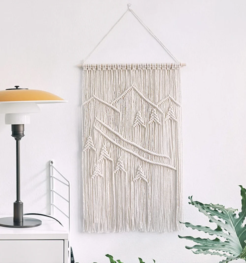 Handmade Boho Woven Geometry Macrame Tapestry Room Garden Decor Home Kitchen Decoration Bedroom Wall Art Aesthetics Decorating