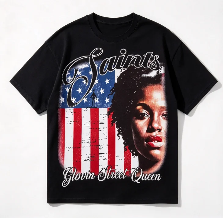 2026 new Vintage Portrait With American Flag 