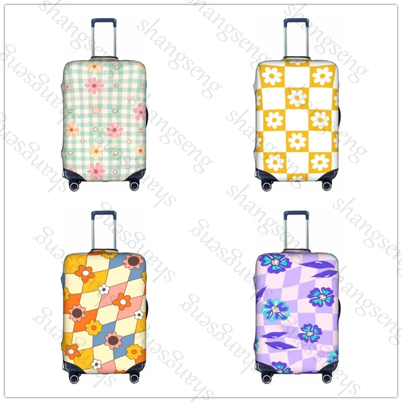 

Travel suitcase protective case, suitcase cover, elastic protection, washable Luggage cover, 18-32 in Checkerboard Flower