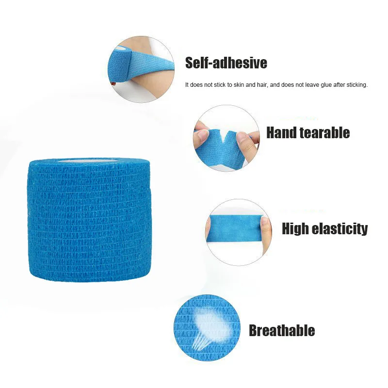 3/6/20PCS Sports Self Adhesive Elastic Bandages Blue Wrap Tape Elastoplast For Knee Pads Finger Ankle Palm Aid Kit Pet Tool