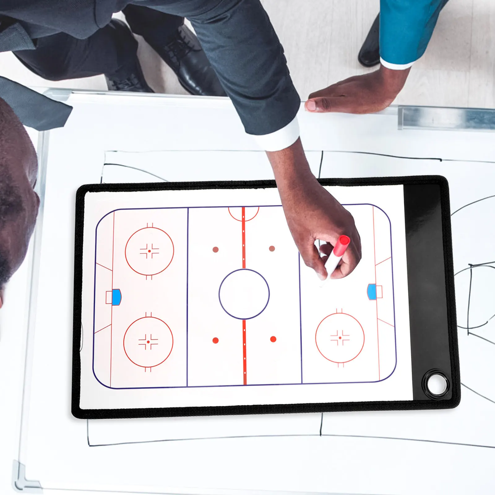 

Набор из 1 шт. многоразовой двусторонней доски для хоккейного тренера из ПВХ с функцией стирания для отработки стратегий