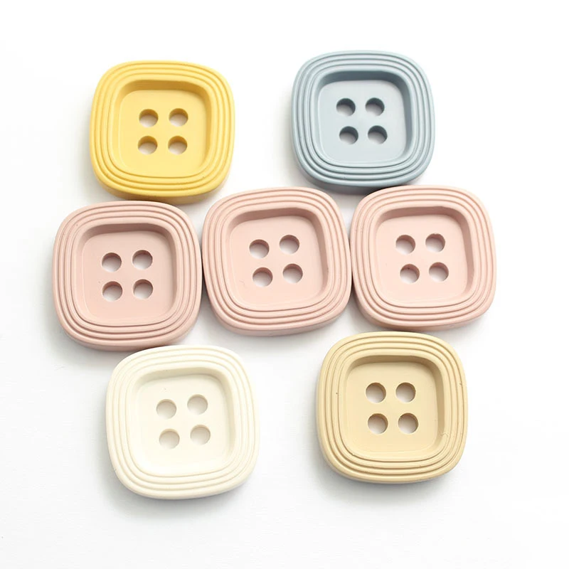 20PCS Square 4-Holes Resin Buttons Four Eye Paint Coat Windbreaker Button Color Spot Women\'s Buttons Accessories 18-30mm