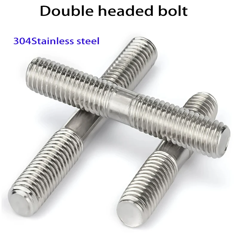 304 Stainless Steel Double End Thread Rod Double End Bolts Stud Bolt Tooth Stick Dual Head Thread Bar M8 M10 M12