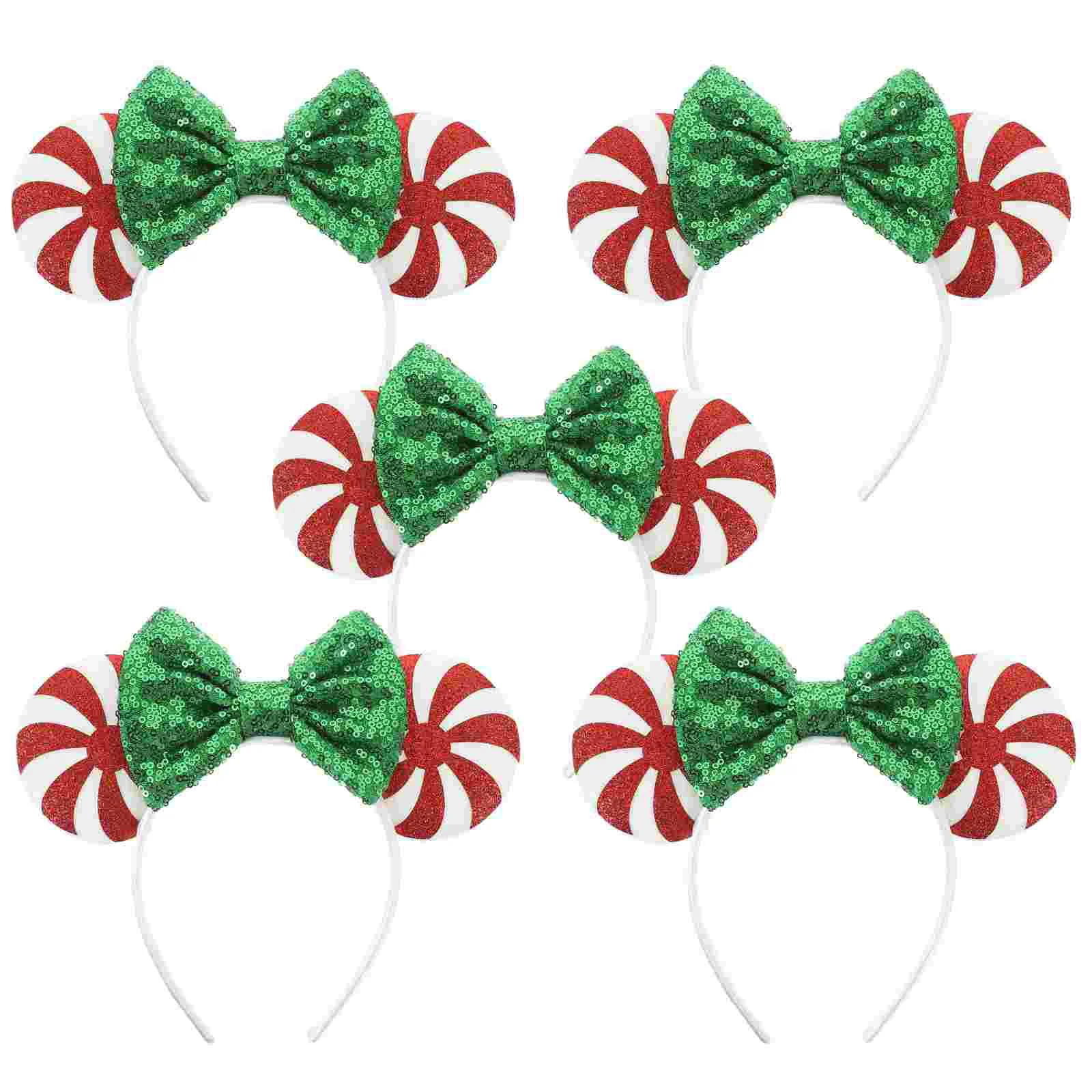 

5 Pcs Headband Sequined Butterfly Christmas Headwear Sequins Hair Accessories Bow Holiday Adult Headbands for Women Miss