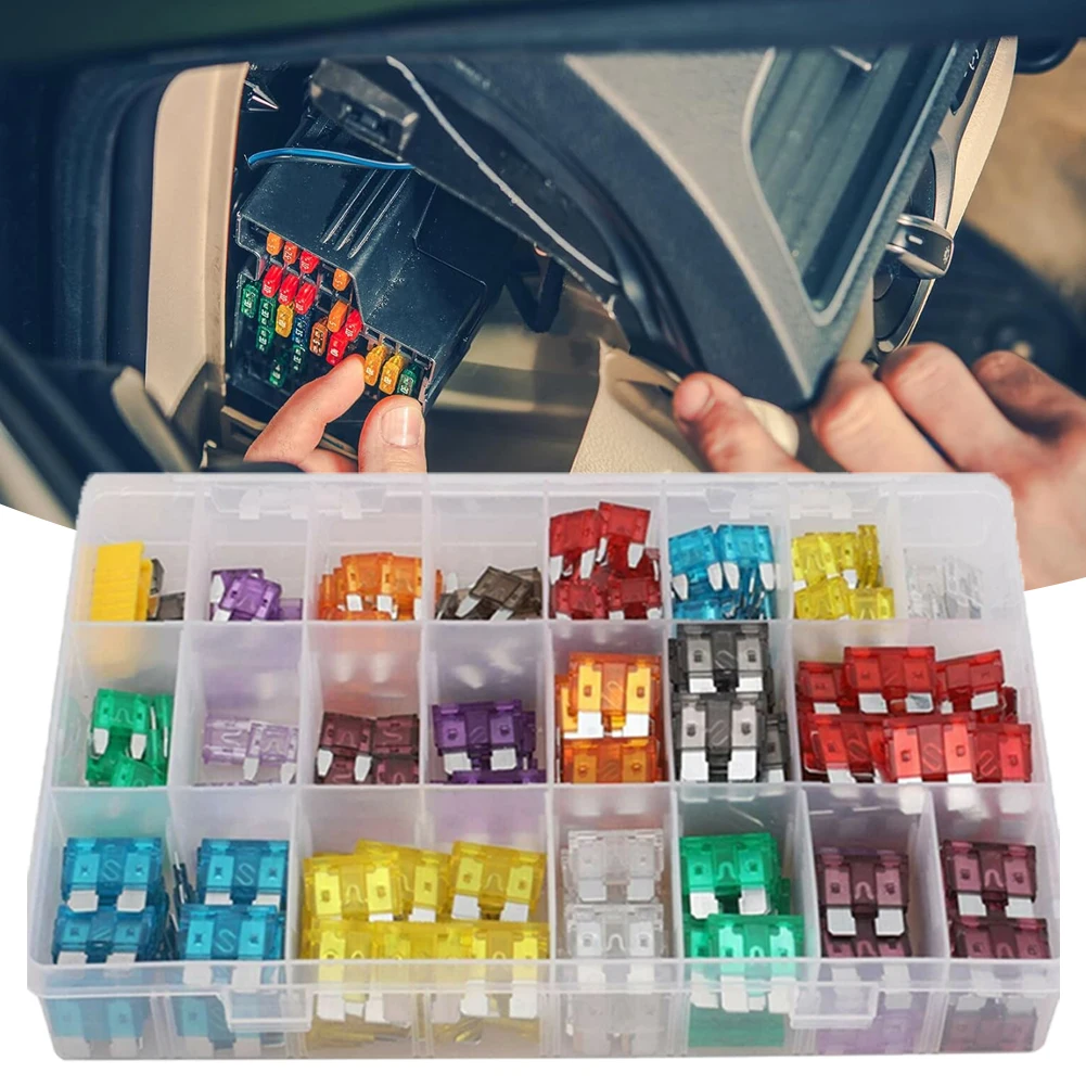 100/140/300Pcs Medium Mini Auto Car Fuses 2A/3A/5A/7.5A/10A/15A/20A/25A/30A/35A Amp With Storage Case Assortment Blade Fuse Kit