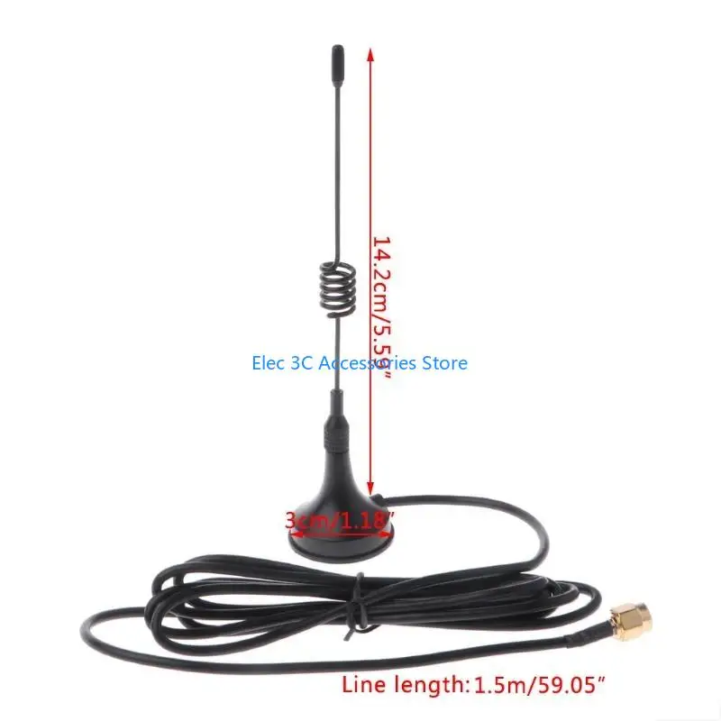 Y51A 433MHz Antenna 5dbi Male RG174 Cable GSM GPRS 1.5M Base For Ham Radio