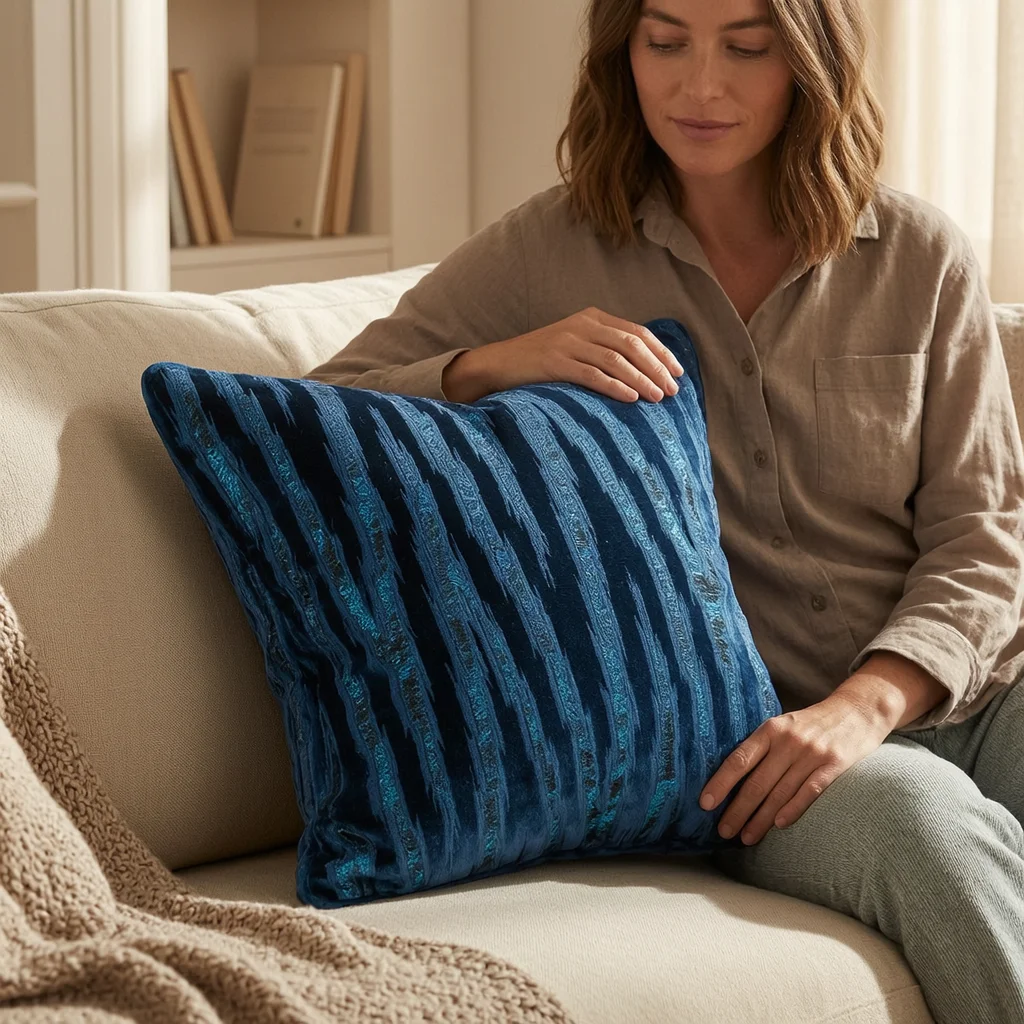 Modern Geometric Velvet Cushion Cover 45x45cm  Soft Semicircle Pillowcase for Sofa Living Room Home Decor