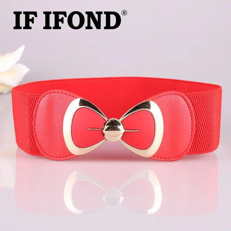 IF IFOND Fashionable Trendy Everyday Versatile Women's Belt Korean-Style Elegant and Feminine Bow-Adorned Elastic Waist Belt