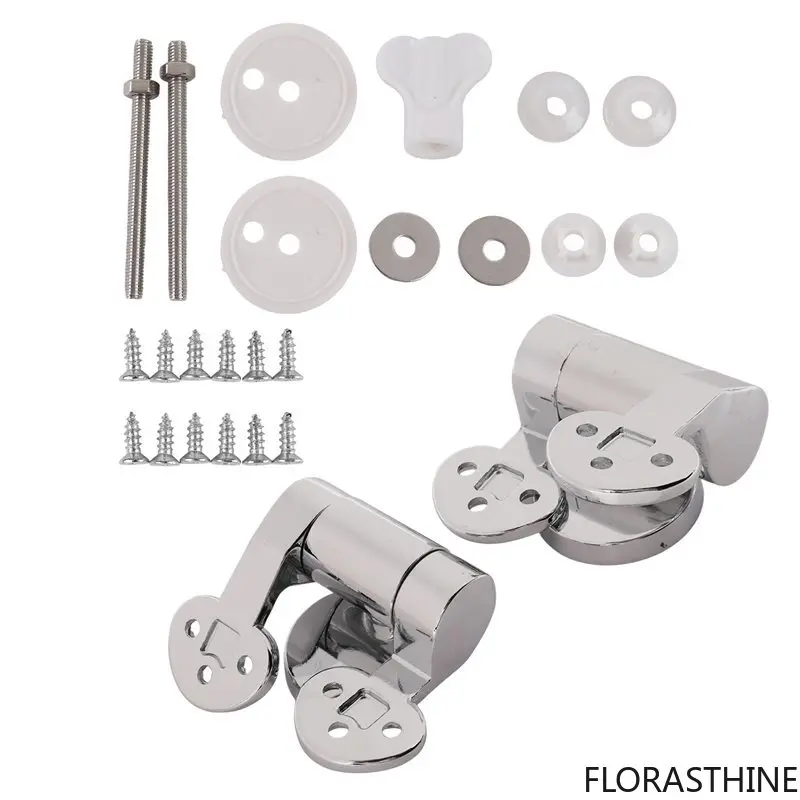 Toilet Seat Hinge 1Pair Replacement Stainless Steel Hinges for Toilet All Seat Cover Lid Soft Close Fittings