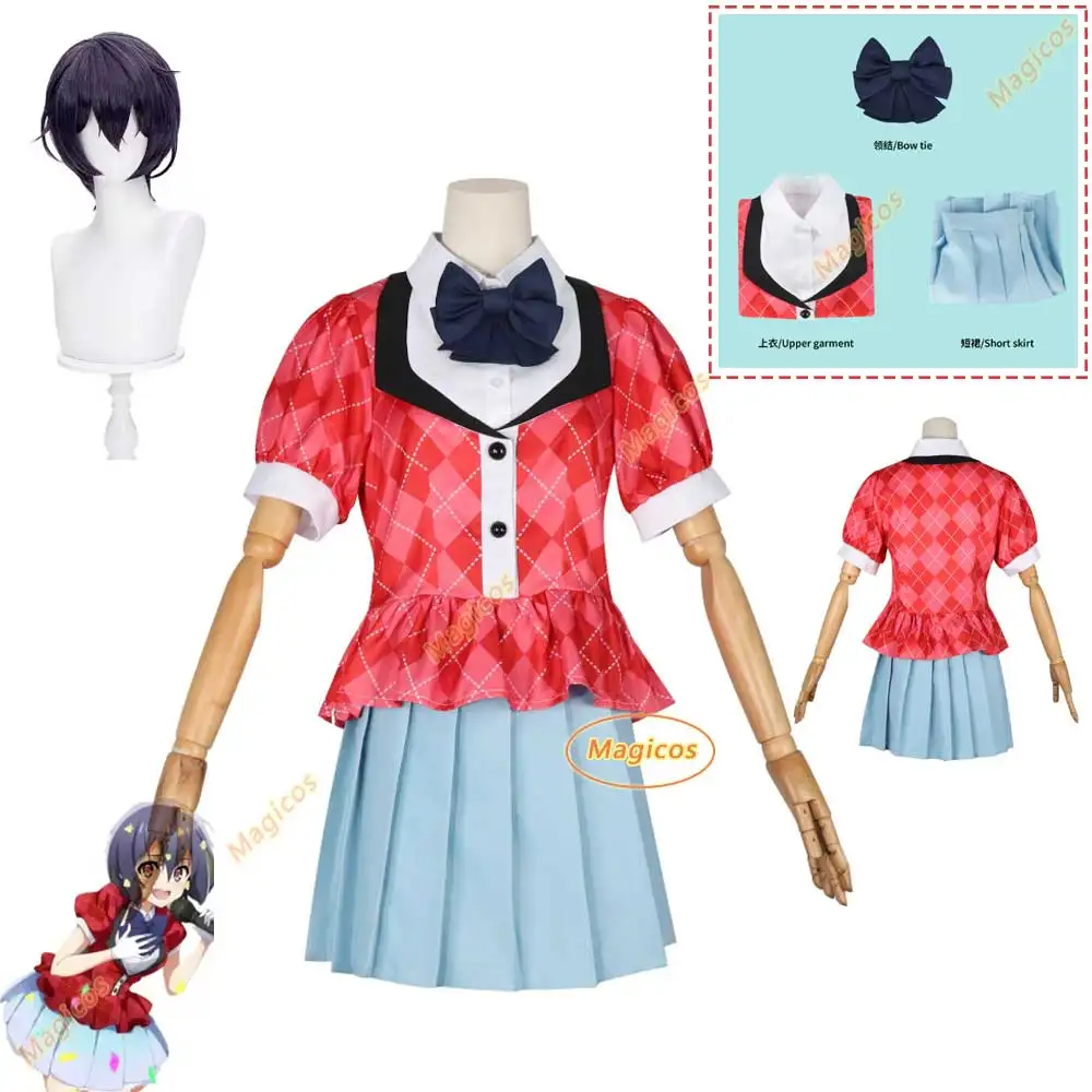 أزياء أنيمي زومبي لاند ساغا ميزونو آي التأثيرية فريق جيرسي تي شيرت أحمر تنورة موحدة امرأة لطيف الحرم الجامعي حفلة تنكرية البدلة #1