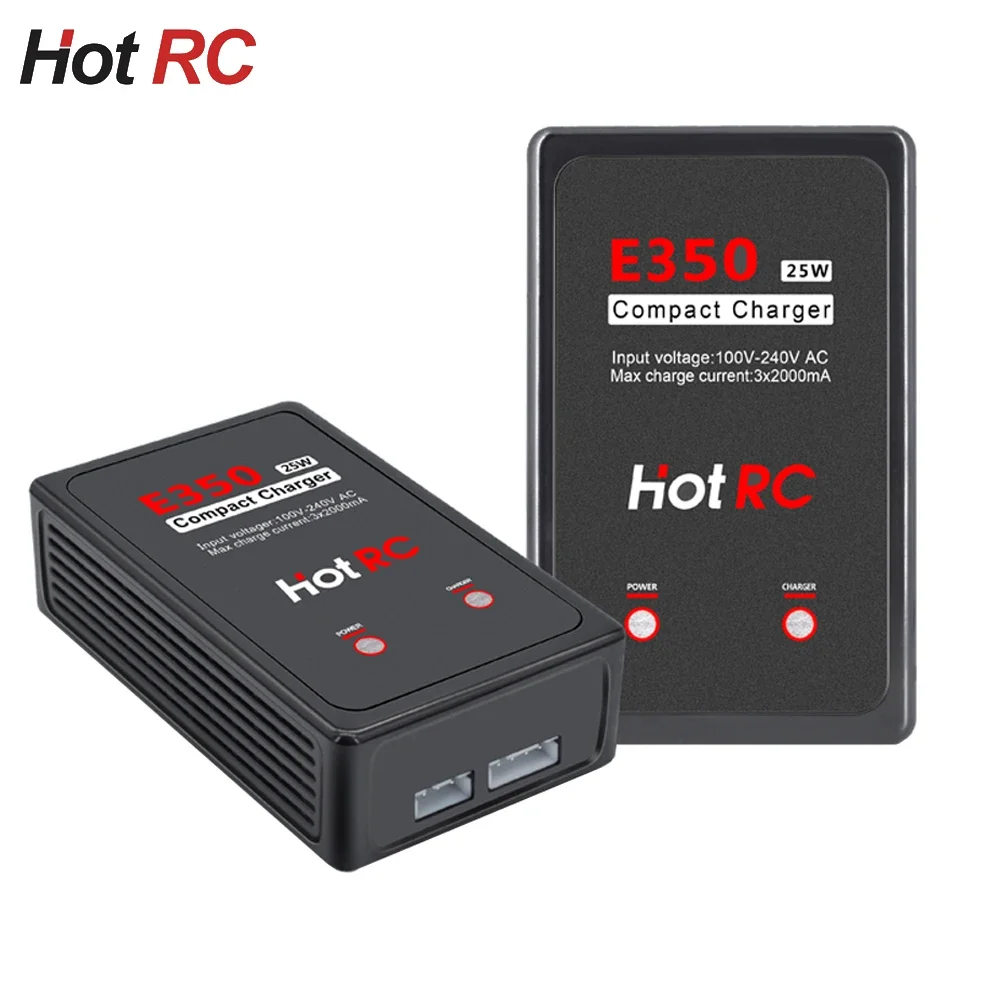 Hotrc E350 100V-240V AC 3*2000mA 25W 2-3S Lipo Battery Fast Charging Charger For RC Lipo FPV Drone Car Boat Toys Parts