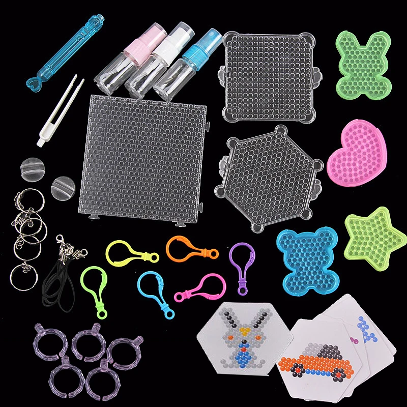 9600pcs Magical Water Mist Magic Beads Puzzle with Making Perlen Tool Child Handmade DIY Making Water Sticky Pegboard Beads Gift