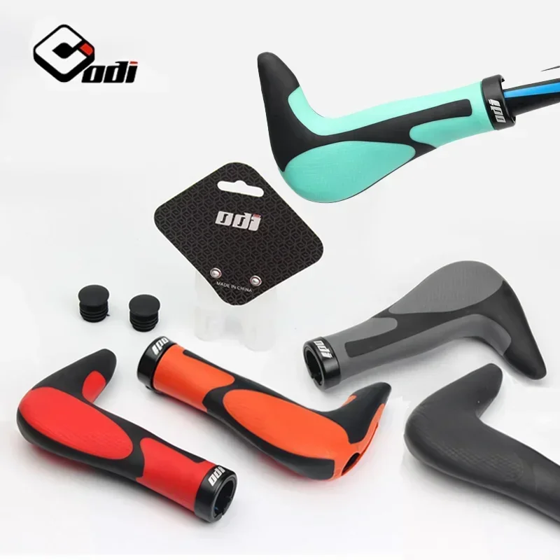 Odi Bicycle Silicone Handlebar Grips integrally-formed Horn handlebar Cycling Hand Rest Mountain folding bike Lock ring Grips