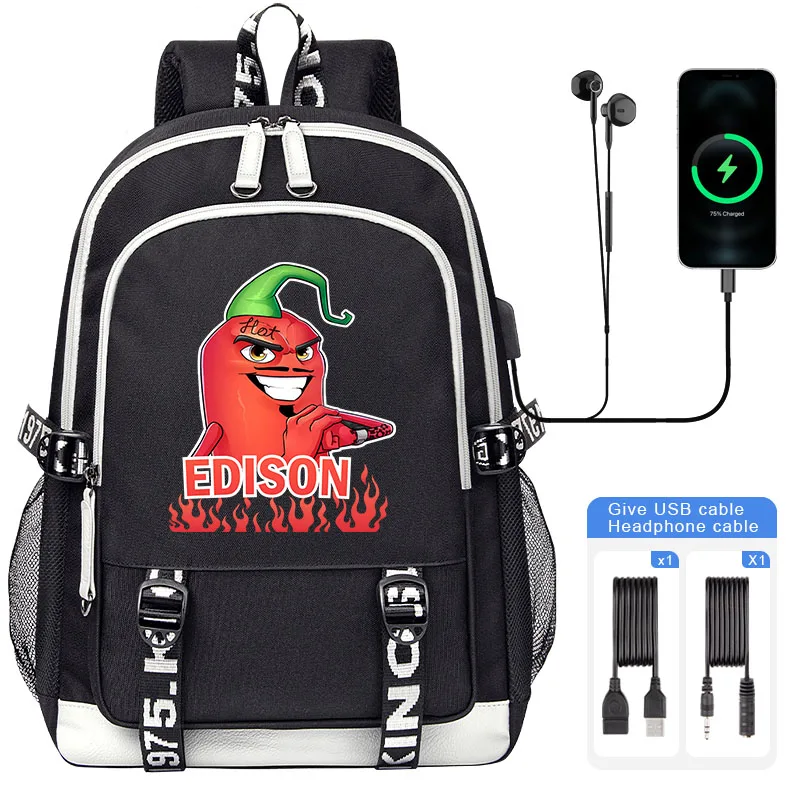 

Edison pts Boy Girl School Bags For Kids Student Backpack Men Teenager USB Charging Laptop Book Bag Mochila Travel Bag