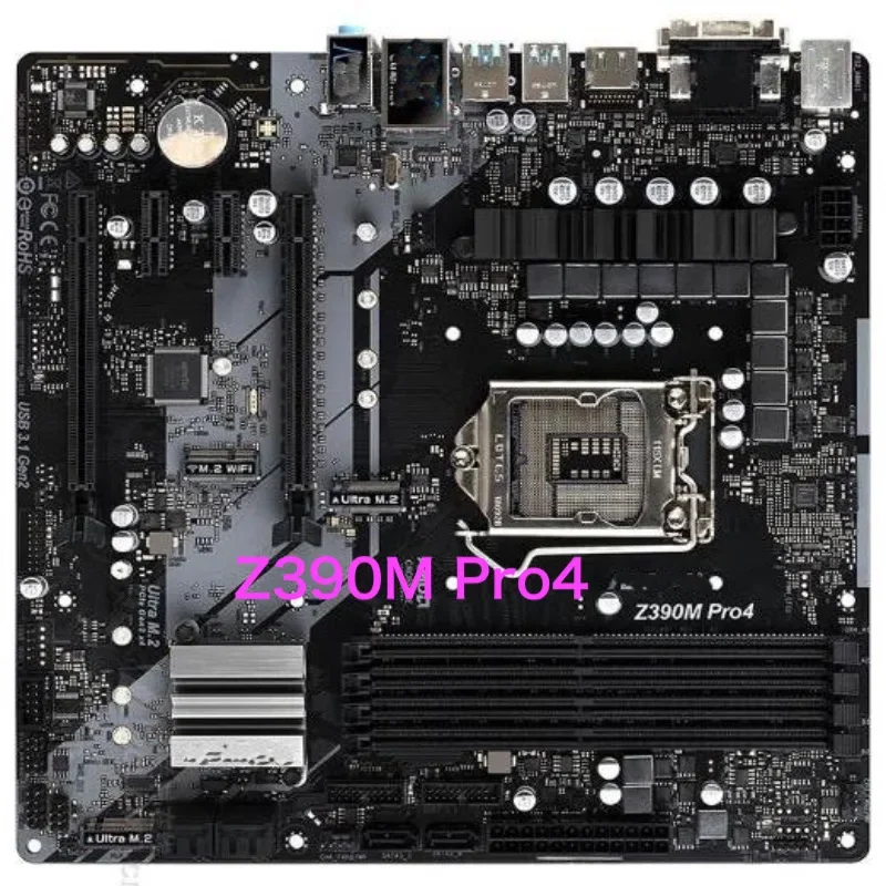 

Подходит для настольной материнской платы ASRock Z390M Pro4 Z390 Z390M DDR4 LGA 1151, материнская плата, 100% протестирована, полностью работает