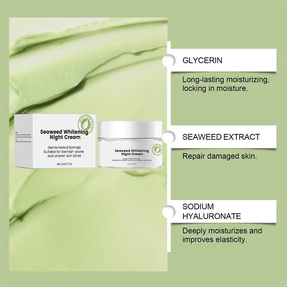 Rejuvenating Seaweed Night Cream Repair Cream, Lighten Fine Lines, Whitening And Moisturizing Cream Skin Care For Women